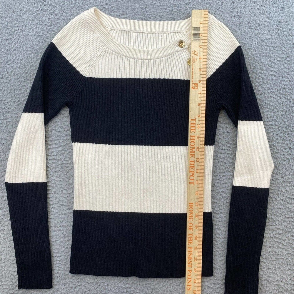 Lauren Ralph Lauren Color Block Gold Buttons Pullover Sweater Medium Long Sleeve - Picture 4 of 6